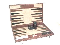  Backgammon Set S40 Beige Spielfeld,  braun und braun Punkte