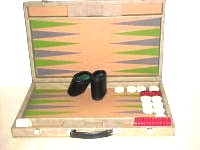 Backgammon Set S40 grün PVC Spielfeld, #S4007  