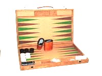  Backgammon board S40 Beige wool felt surface, green and brown points